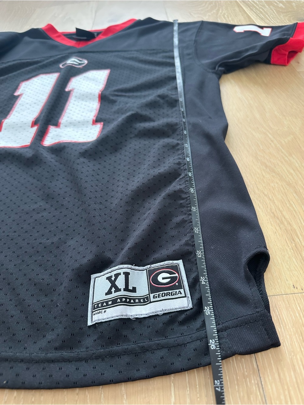 UGA Georgia Football Jersey 11 Kids Size XL Red and Black Athletic Game Day Fit - Picture 6 of 7